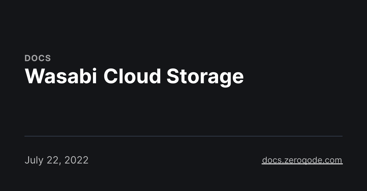 Wasabi Cloud Storage