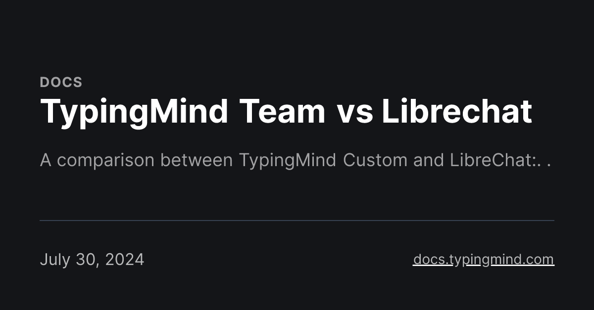 TypingMind Team vs Librechat