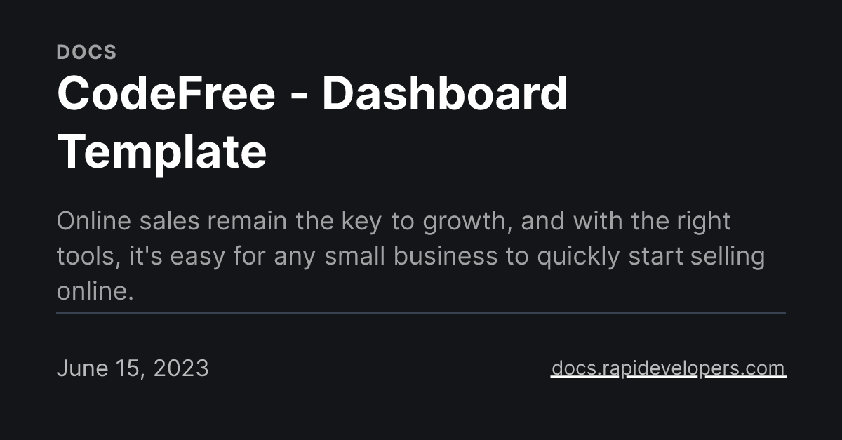 CodeFree - Dashboard Template