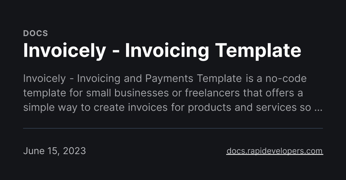 Invoicely Invoicing Template