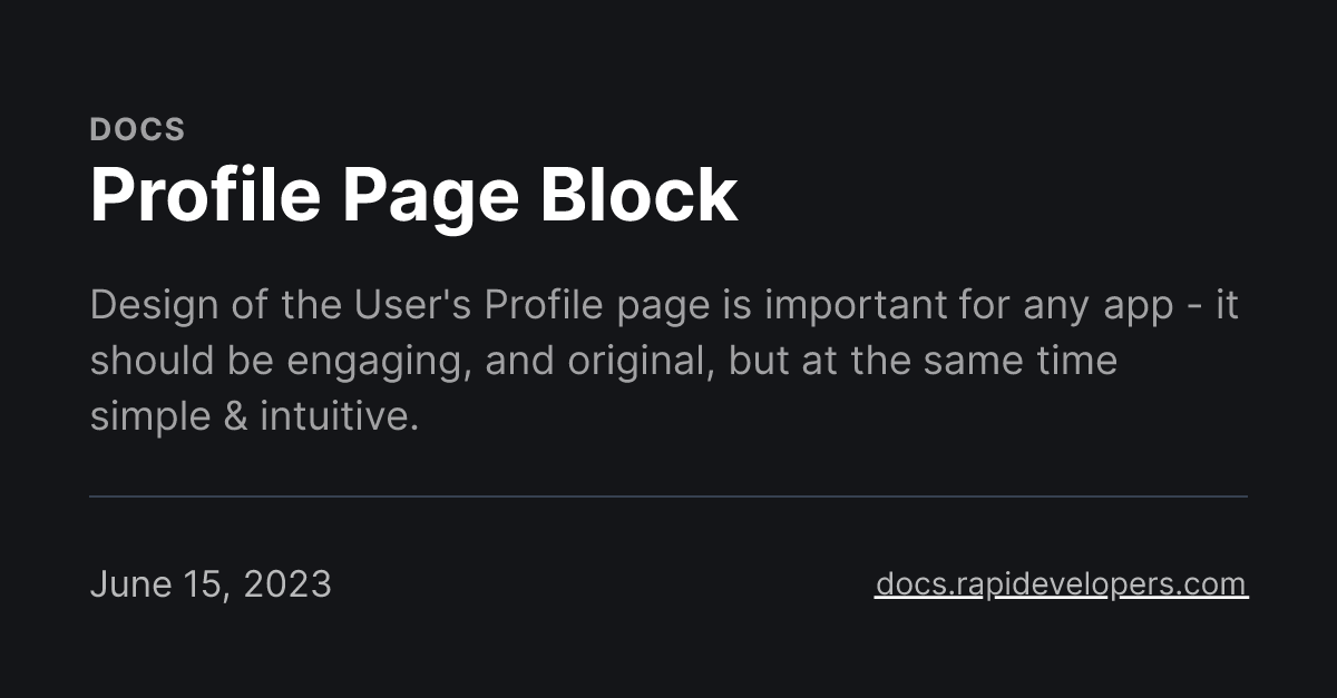 Profile Page Block