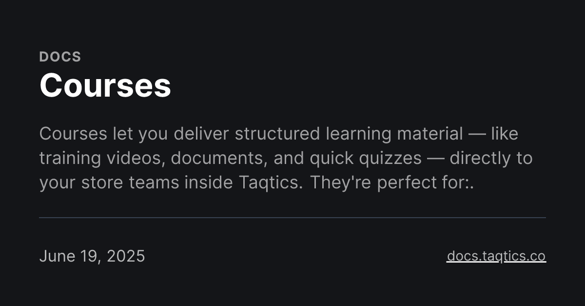 Courses