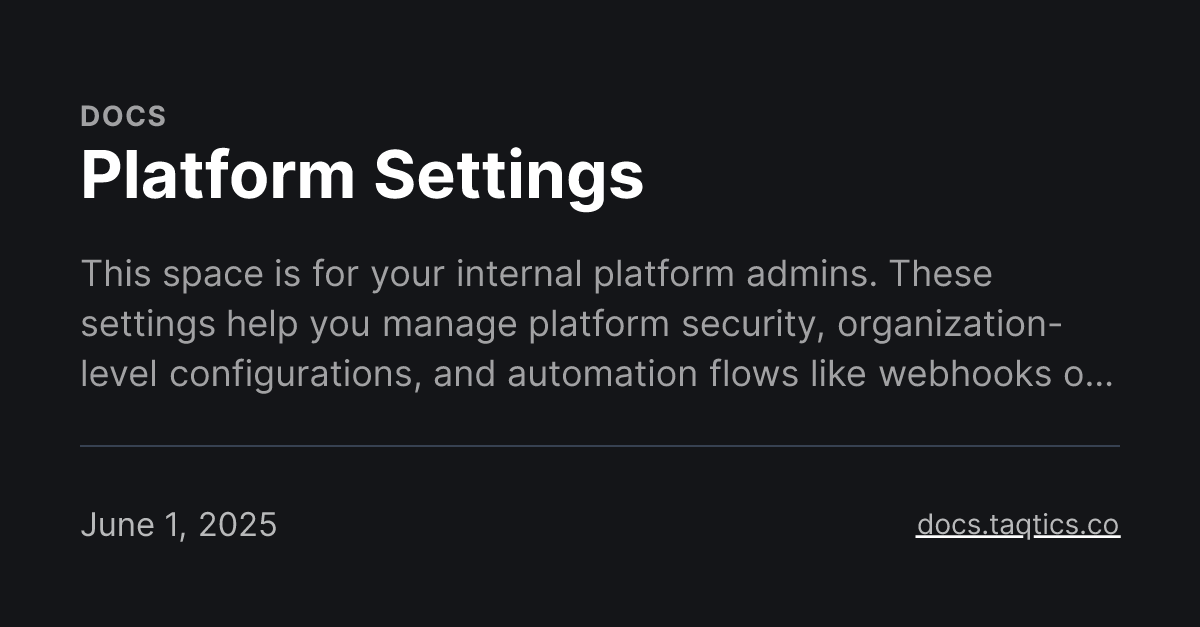 Platform Settings