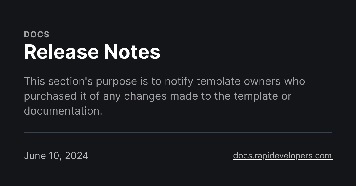 Release Notes