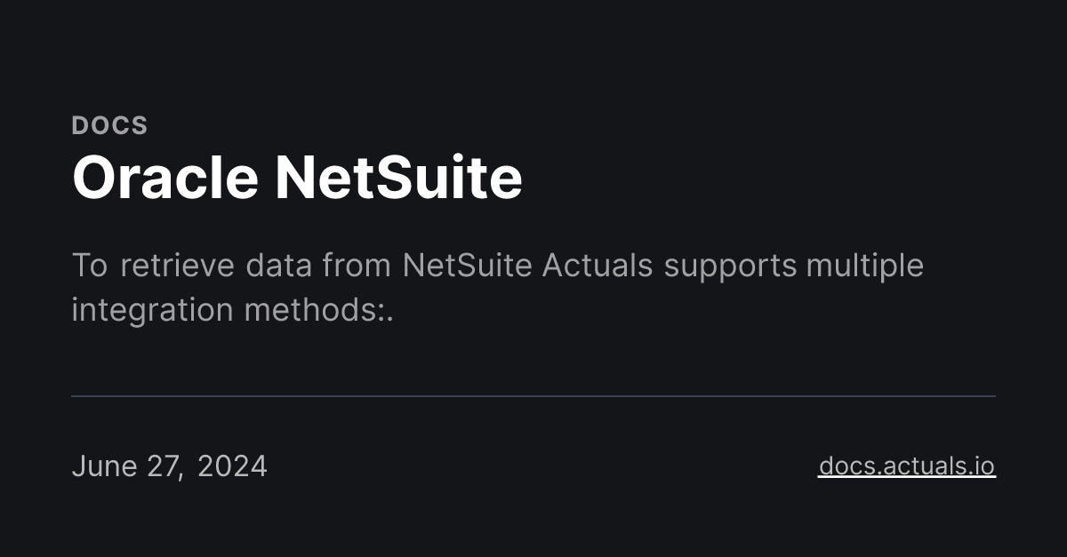 Oracle NetSuite