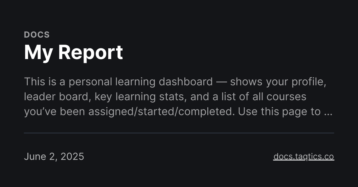 My Report