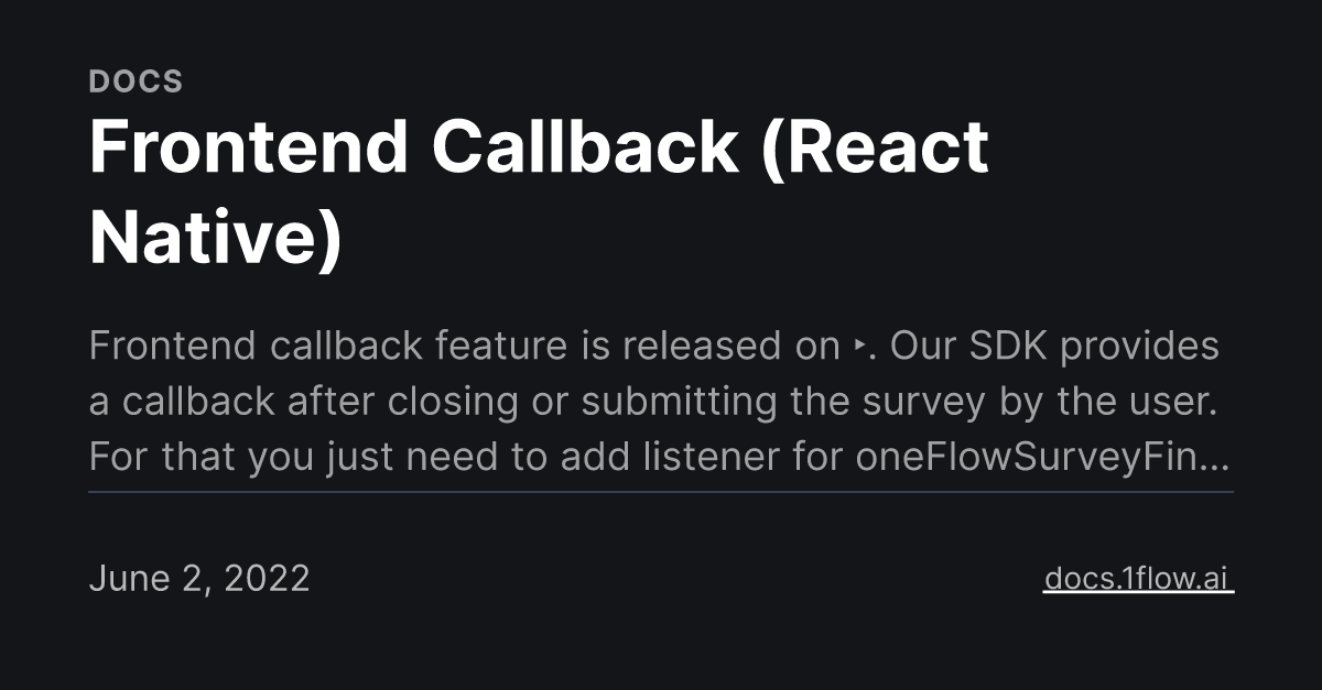 Frontend Callback (React Native)