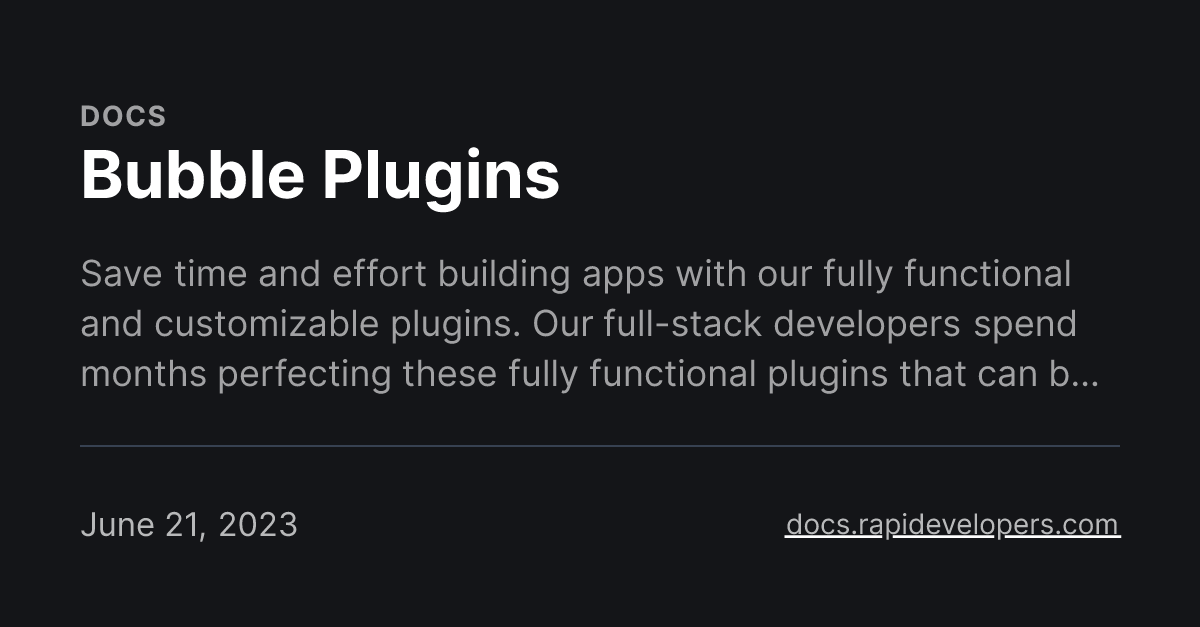 Bubble Plugins