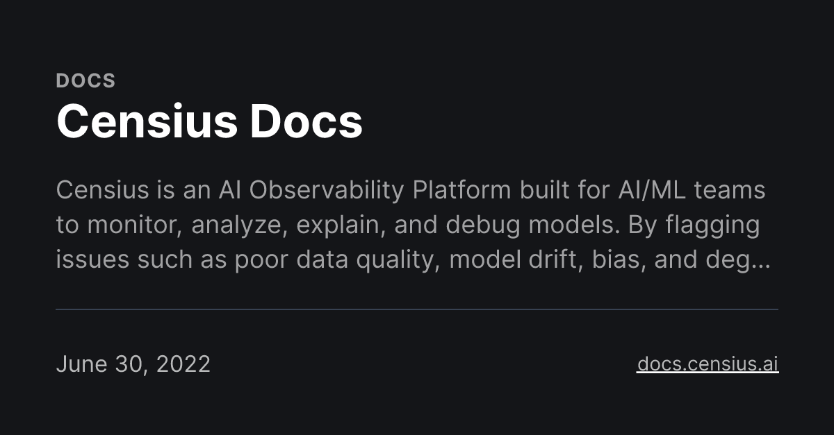 Censius AI Observability Platform website preview