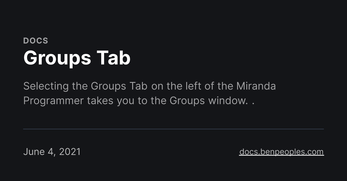 Groups Tab