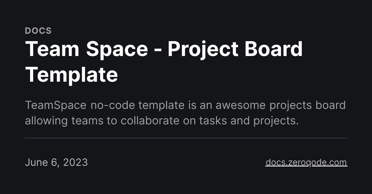 Team Space - Project Board Template