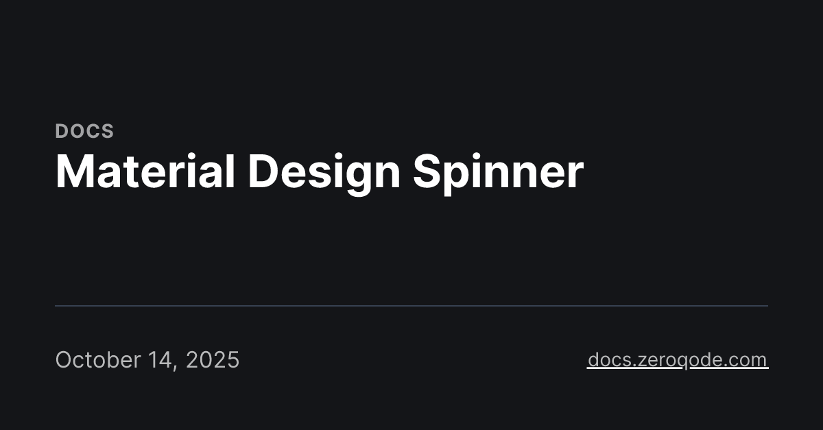 Material Design Spinner