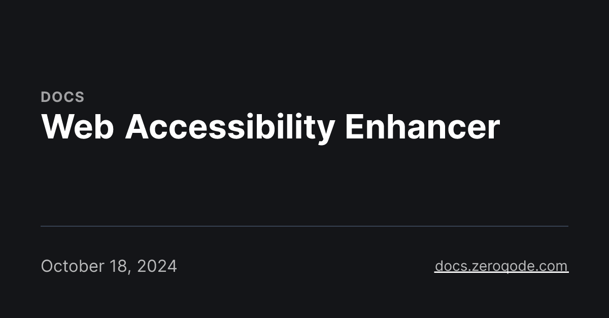 Web Accessibility Enhancer