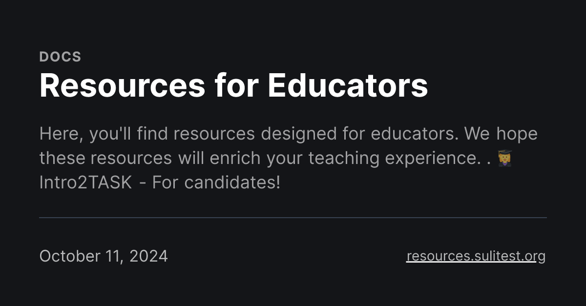 Resources for Educators