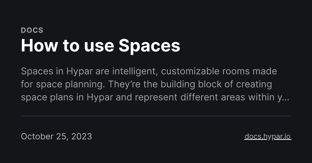 How to use Spaces