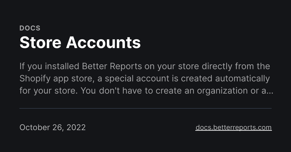 Store Accounts