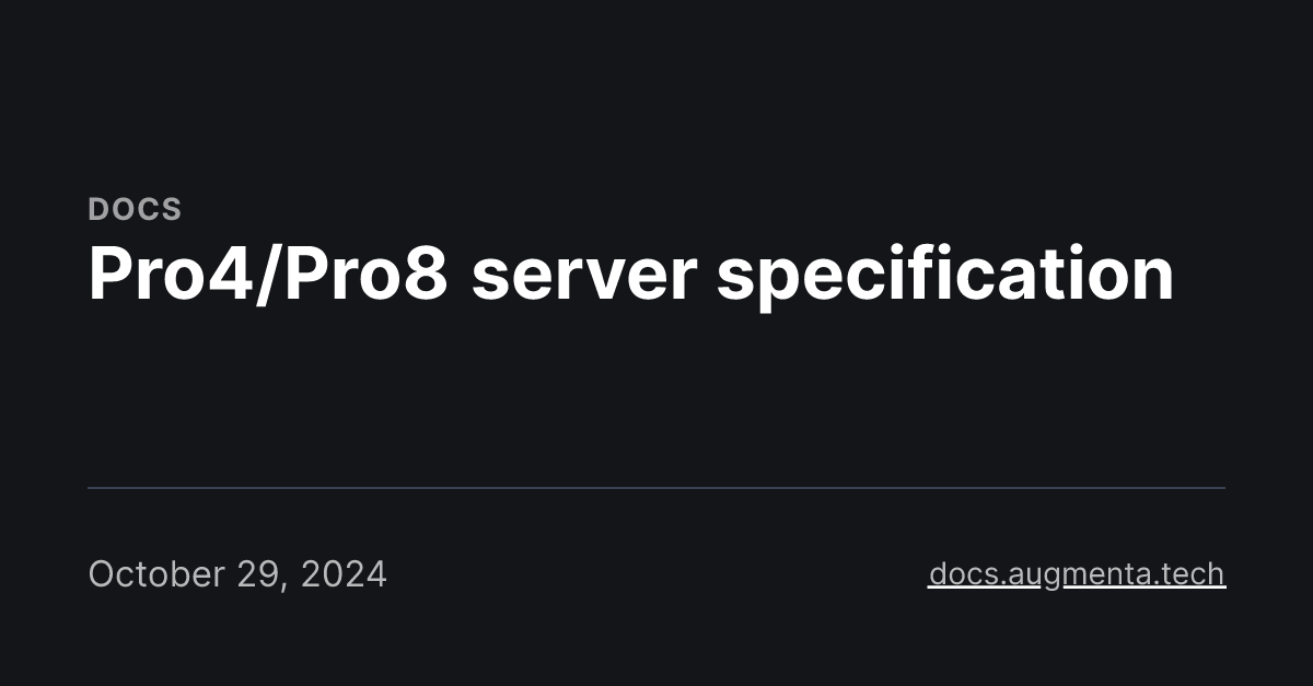 Pro4/Pro8 server specification