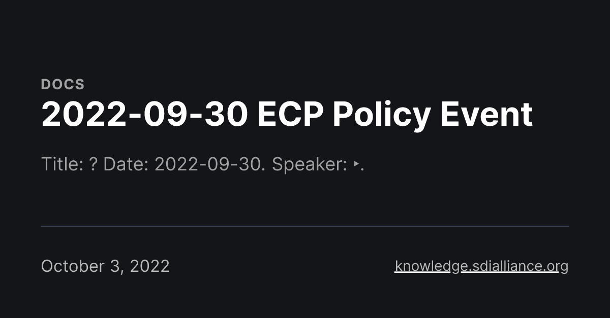 2022-09-30 ECP Policy Event