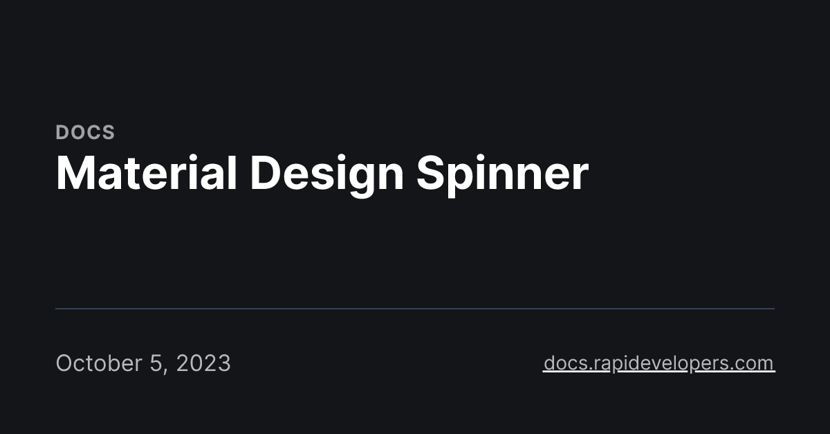 Material Design Spinner