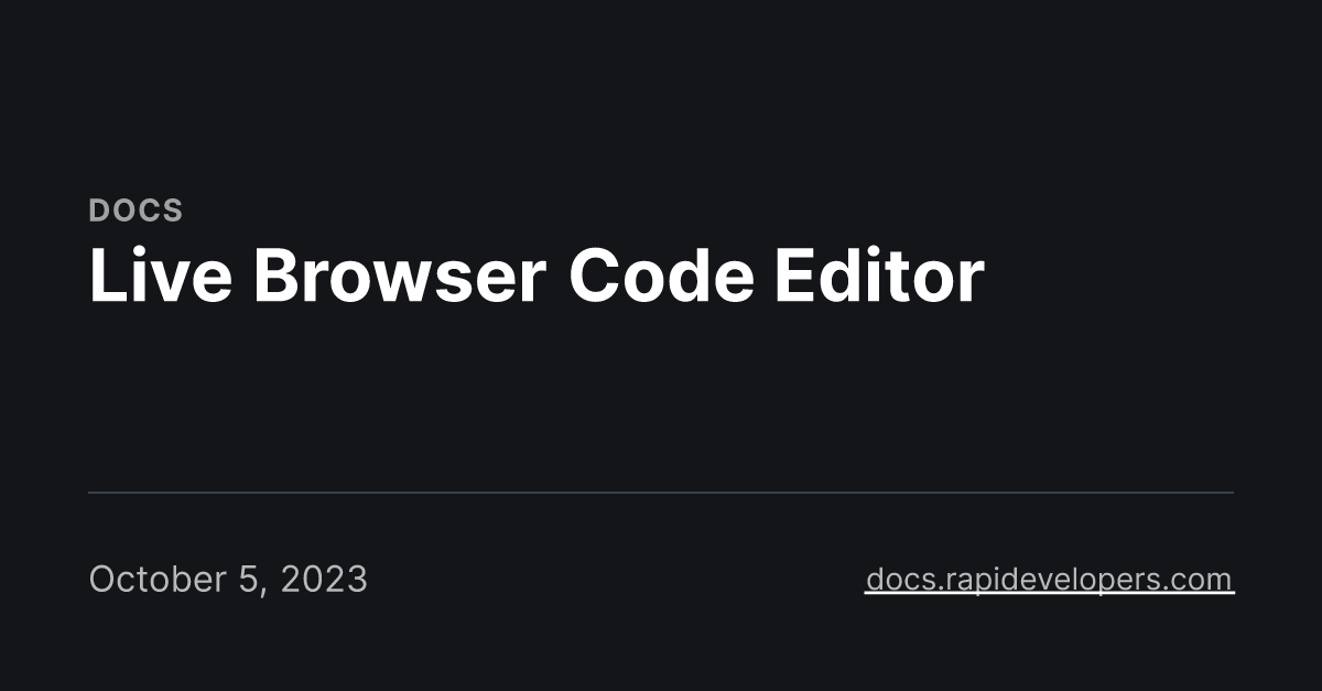Live Browser Code Editor