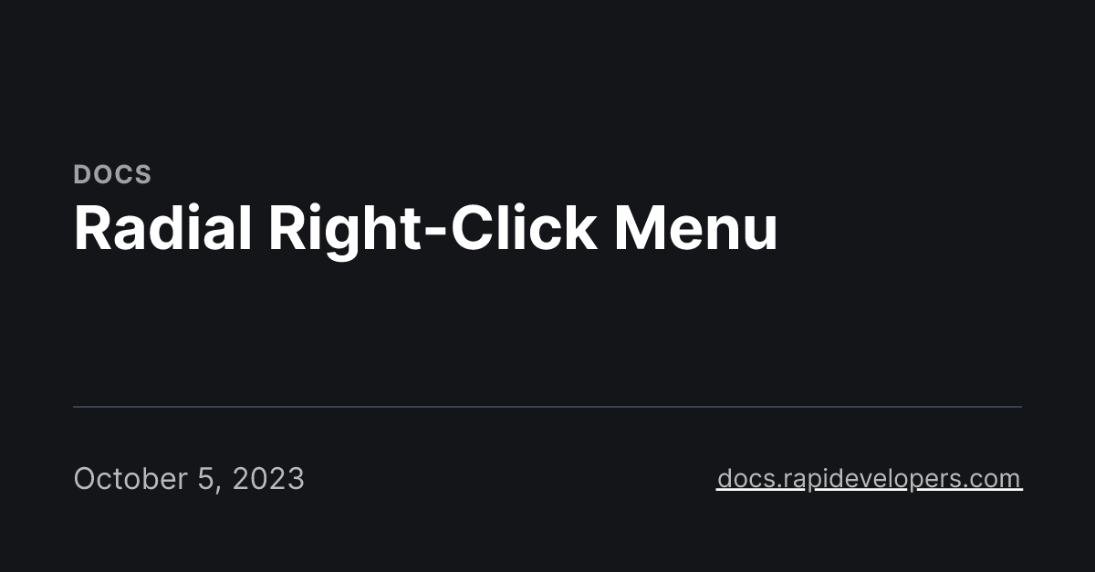 Radial Right-Click Menu