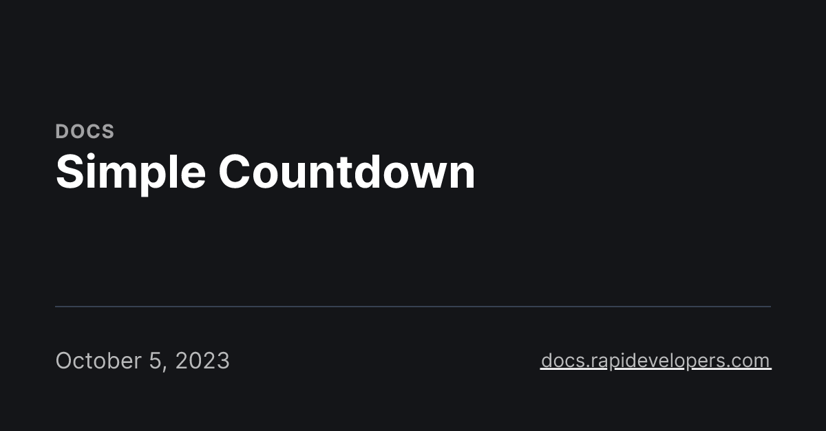Simple Countdown