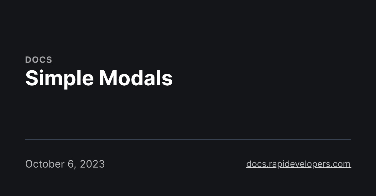 Simple Modals