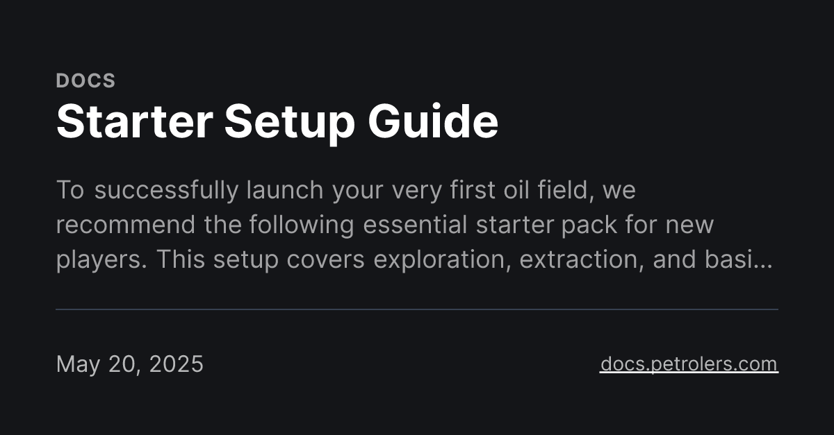 Starter Setup Guide