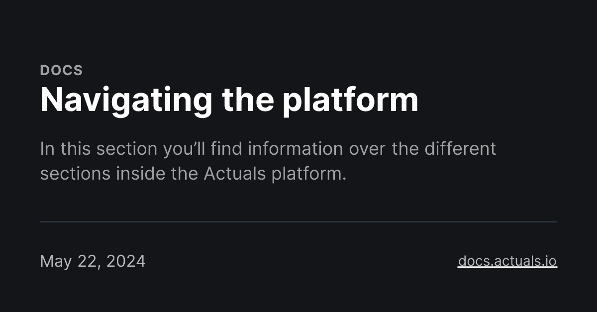 Navigating the platform