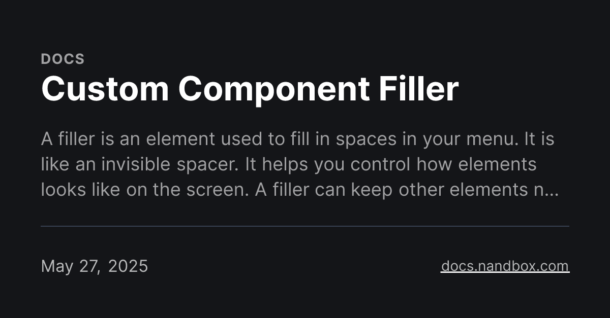 Custom Component Filler