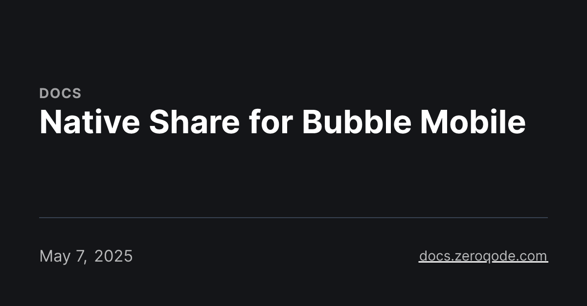 Native Share for Bubble Mobile