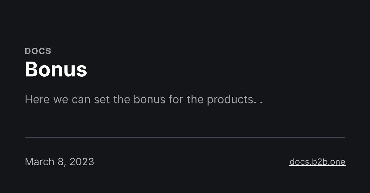 bonus