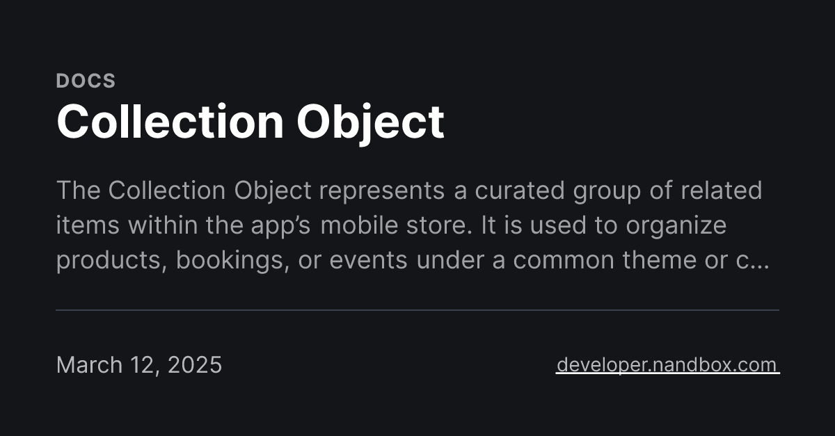 Collection Object