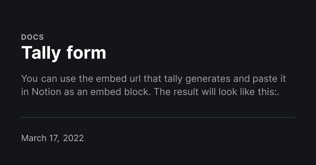 Tally form