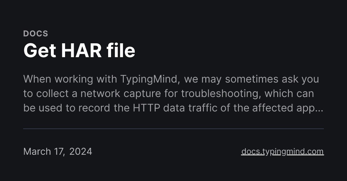 Get HAR file