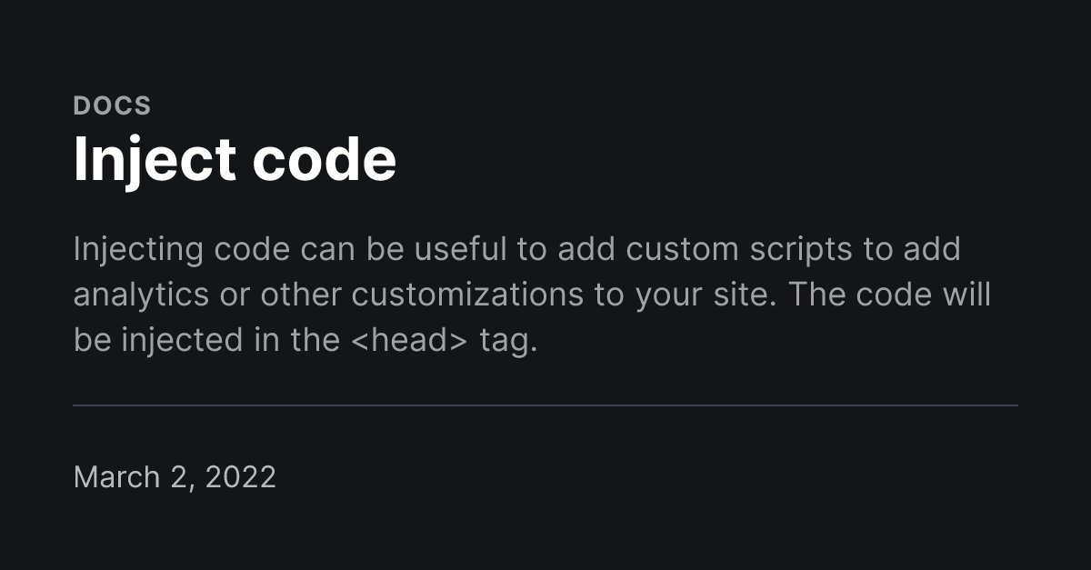 Inject code