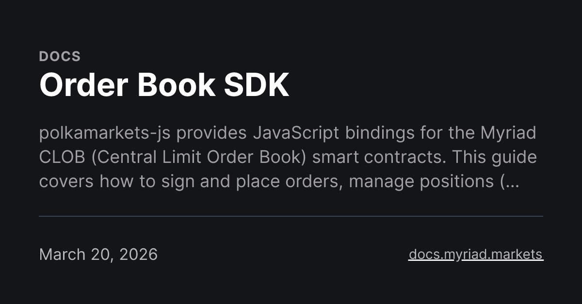Order Book SDK