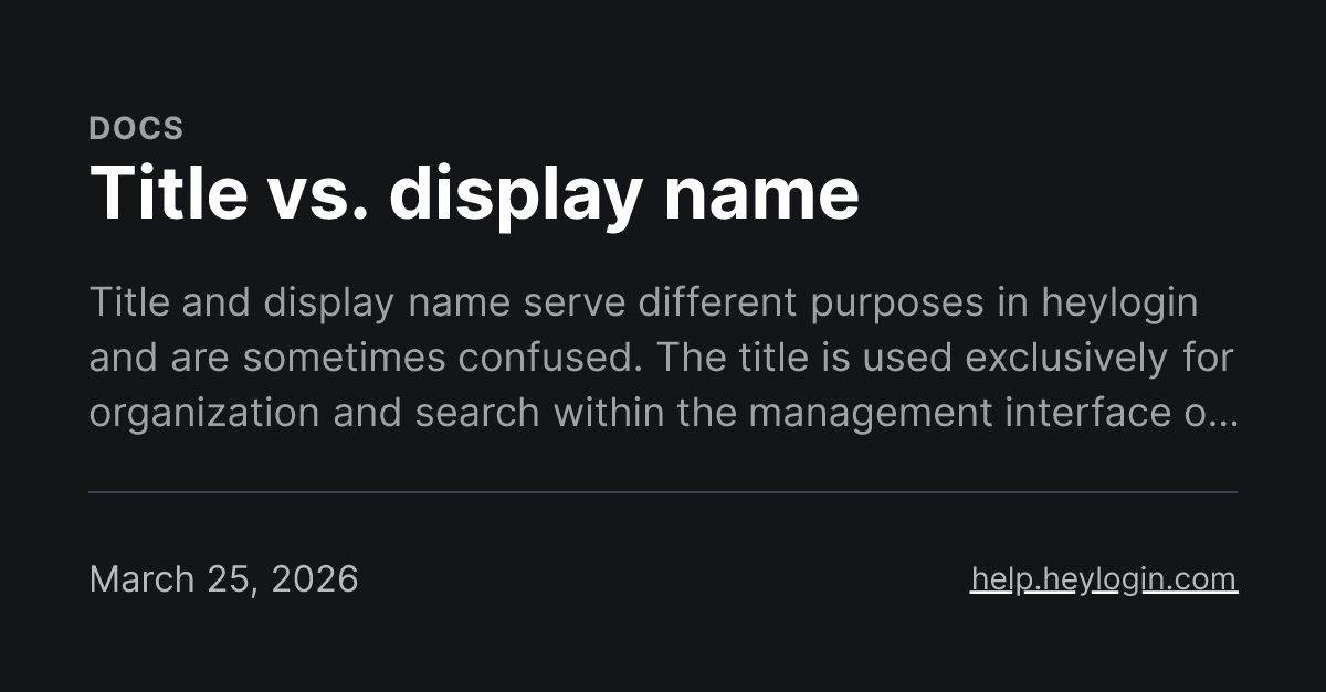 Title vs. display name