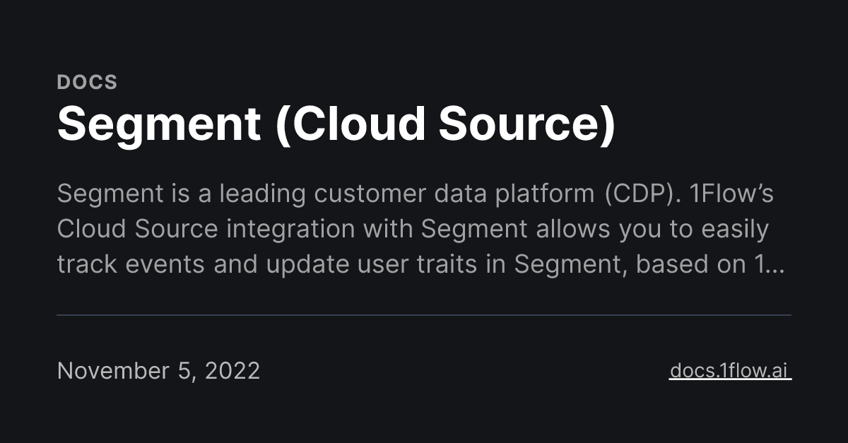 Segment (Cloud Source)
