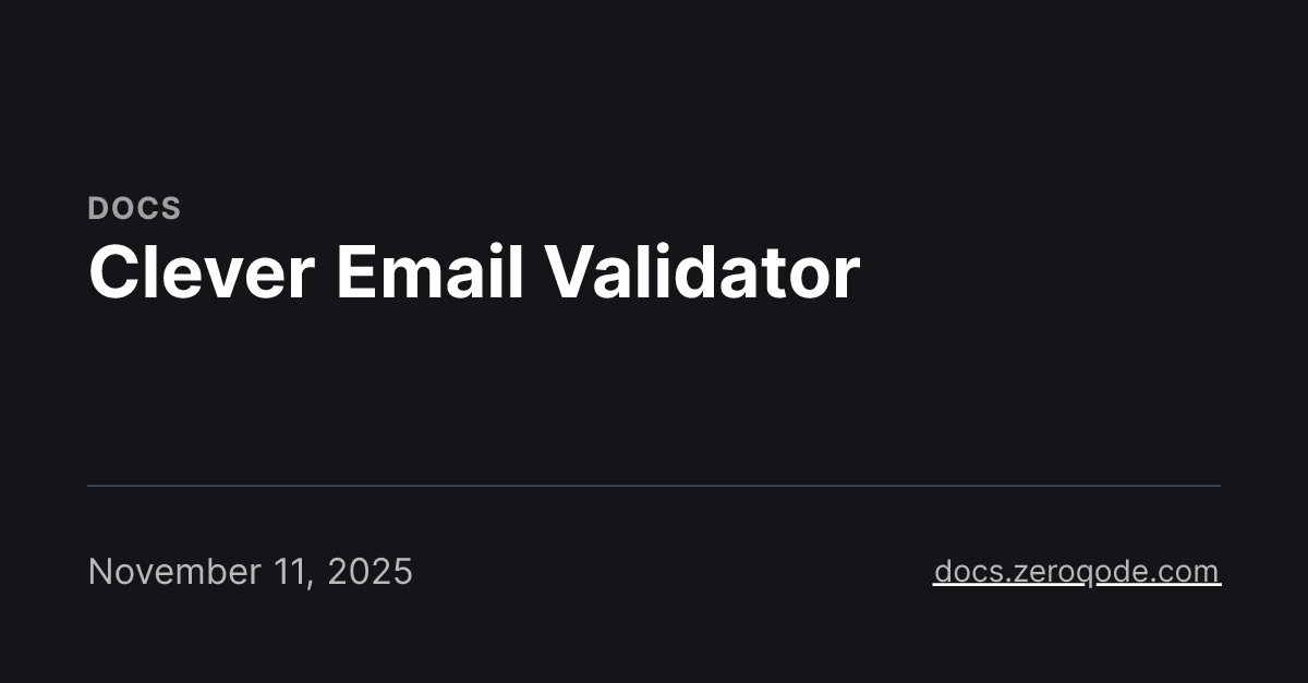 Clever Email Validator
