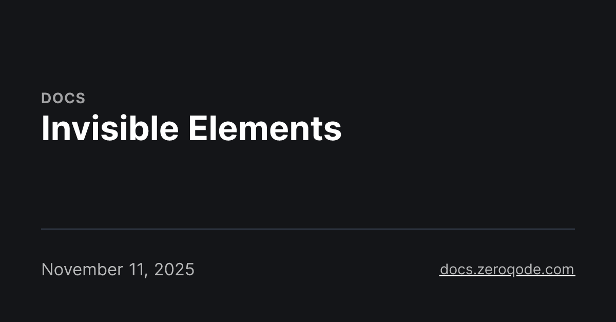 Invisible Elements