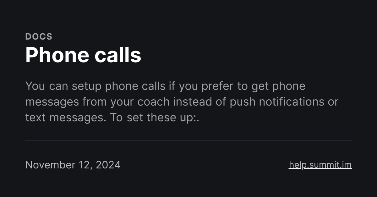 Phone calls