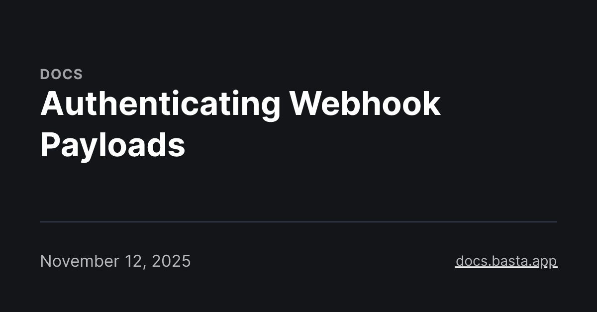 Authenticating Webhook Payloads