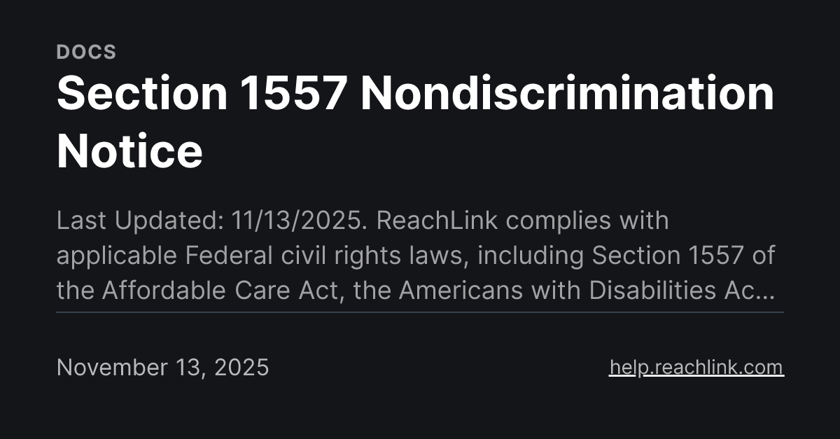 Section 1557 Nondiscrimination Notice