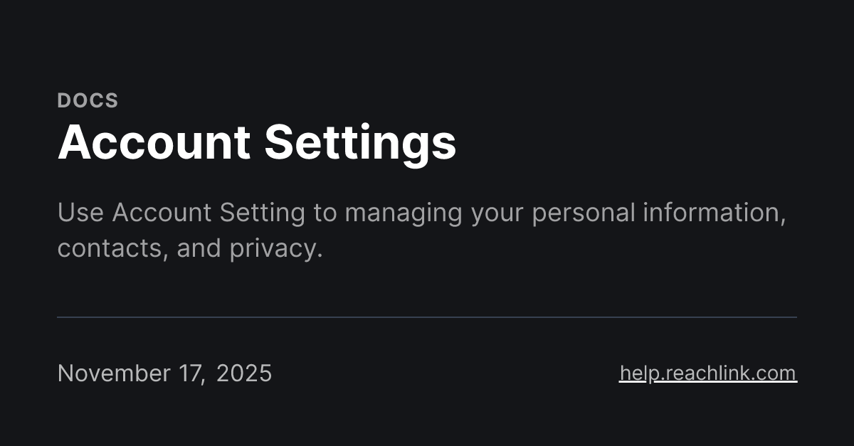 Account Settings
