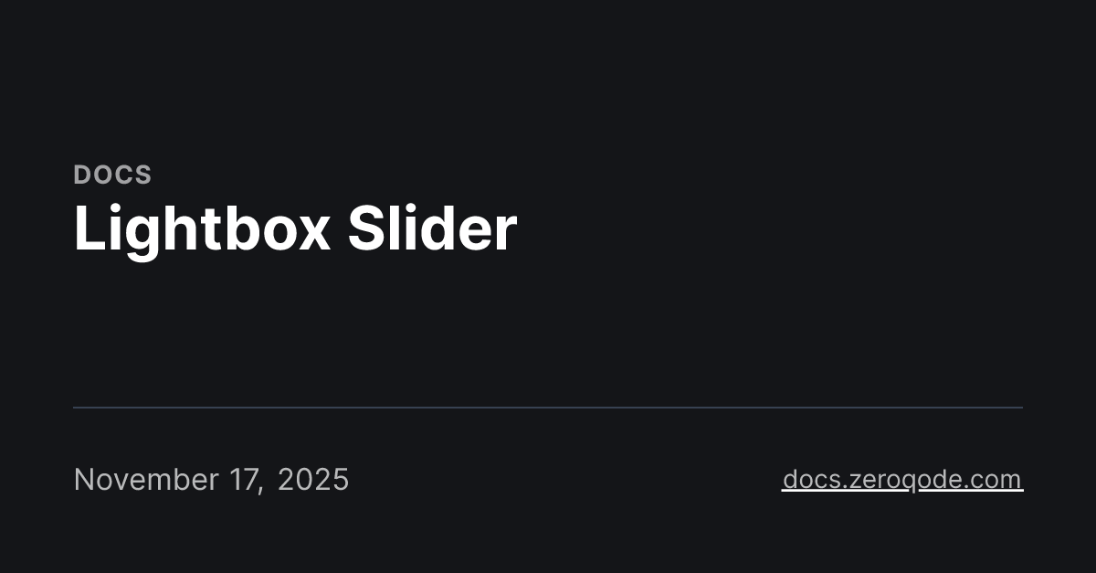 Lightbox Slider