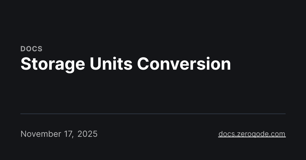 Storage Units Conversion