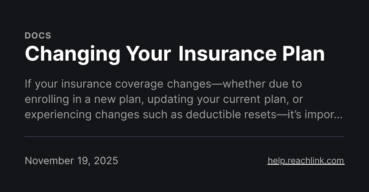 Changing Your Insurance Plan