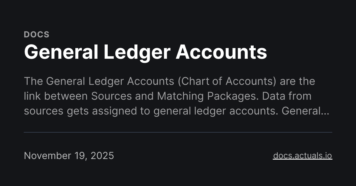 General Ledger Accounts