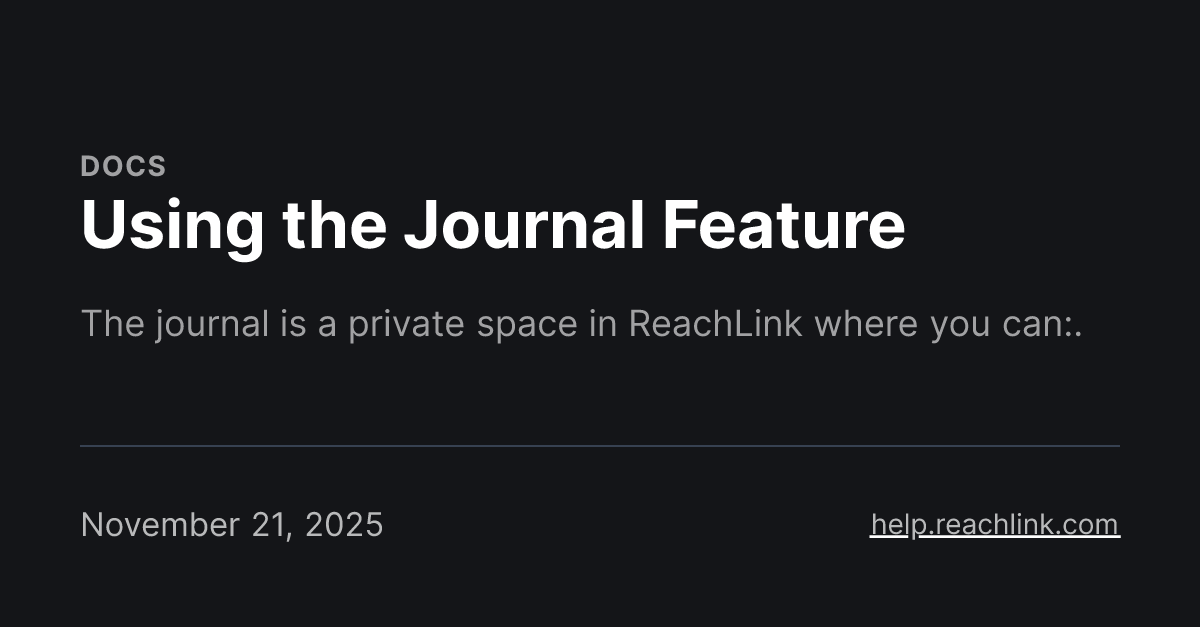 Using the Journal Feature